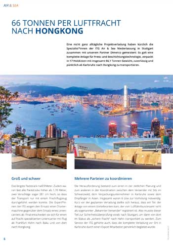 Zweite Seite des ITG Motion Magazins No.21
